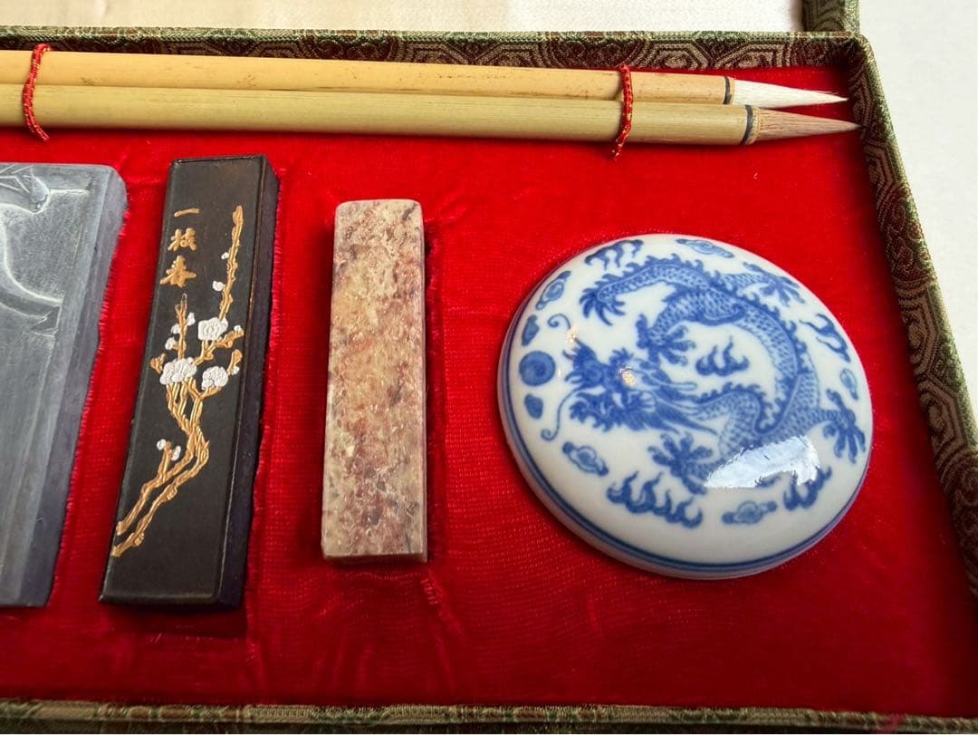 中国　習字　墨　硯