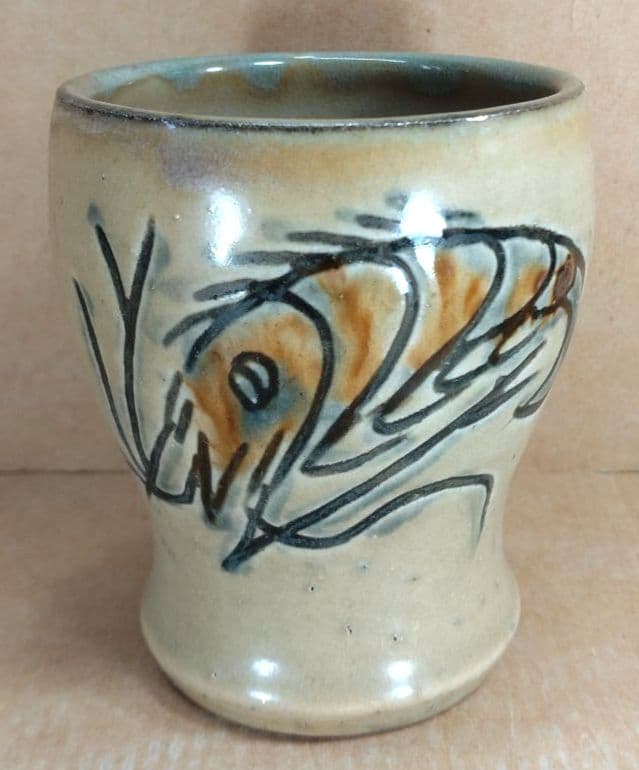 【本物保証】人間国宝 金城次郎 ゴブレット 栞 共箱 美品 やちむん 壷屋焼