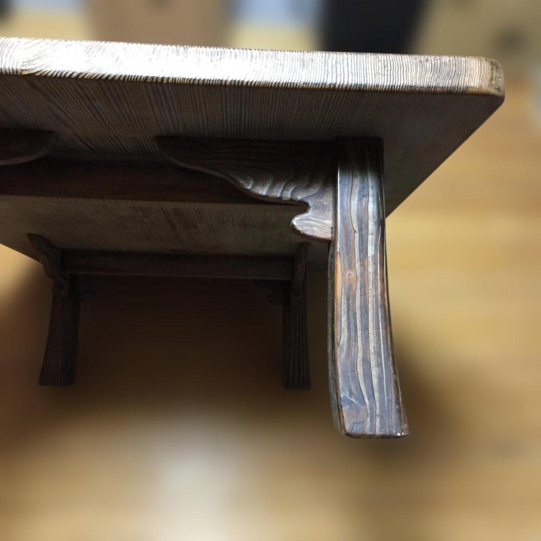 アンティーク木製座卓テーブル 約106×72.5×32 厚み3.3　引取値引可
