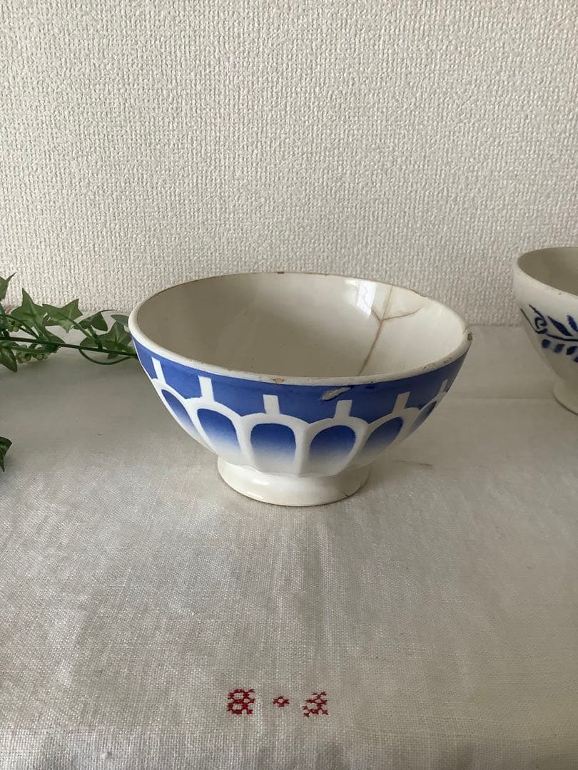 フランスアンティーク　カフェオレボウル　セット　digoin リュネヴィル