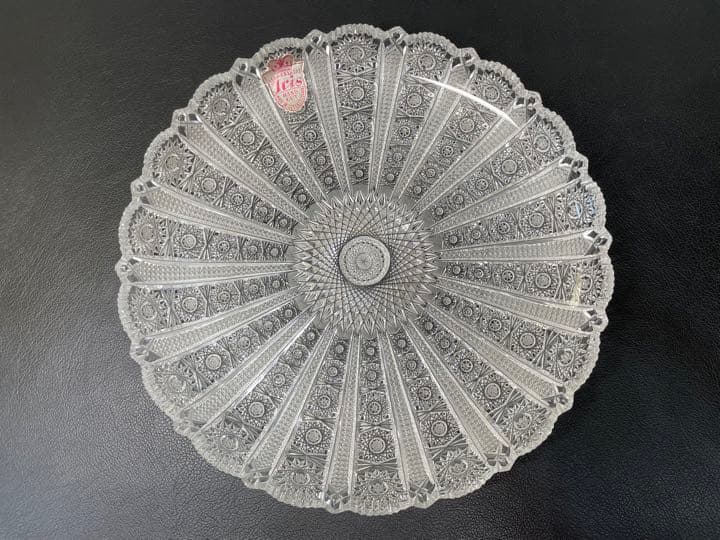 ボヘミア　クリスタル  HAND CUT 28cm 大皿　硝子　ガラス